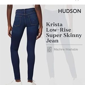Hudson Krista low-rise super skinny.  Size 30